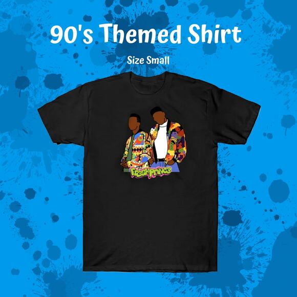 Mens 90's Themed Television Favorites Fresh Prince Black Shirt Size Small - Picture 1 of 10